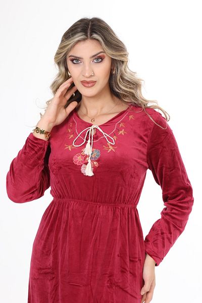 mervemoda ROCHIE DE CATIF DE DAMĂ MÂNECĂ LUNGĂ