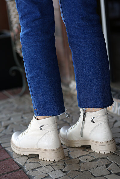 EREN SHOES BAG ( ASTARA ) Натуральна шкіра Регульовані шнурки Деталізована блискавка Внутрішня частина ортопедична Черевики до щиколотки