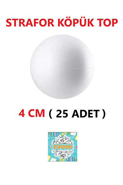 TİFOYS Strafor Köpük Top Küre Top Beyaz - 4 Cm - ( 25 Adet )