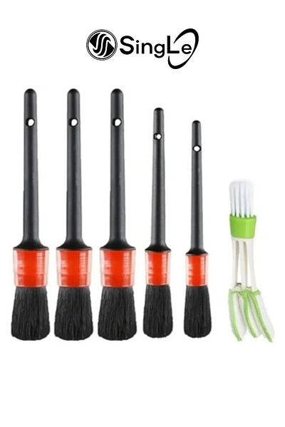 Single Car Cleaning Detail Brush 5+1 Set Auto Cleaning Brush