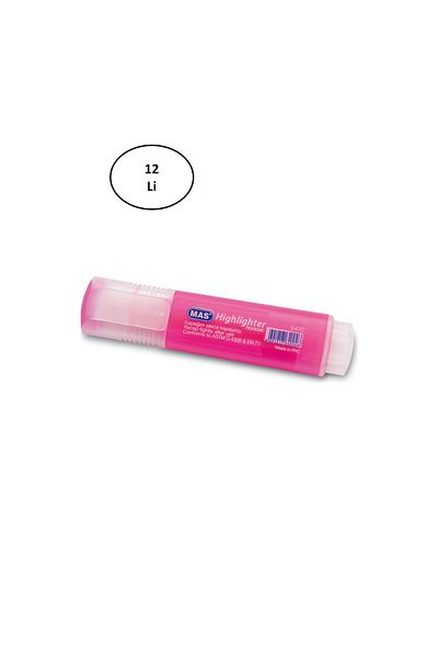 EGATOPTAN Pink Highlighter Pen Mas 6400 - Pack of 12
