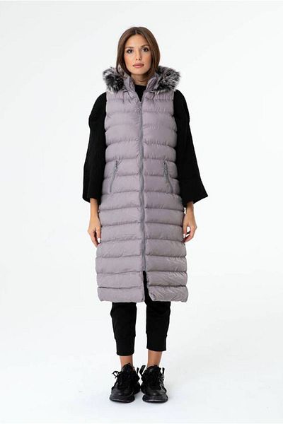 Moda Rosa 25K7051 - رمادي - سترة قابلة للنفخ على شكل قلب