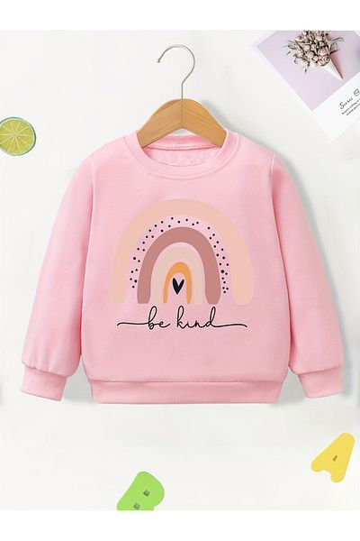 Let's Wear Суитшърт с щампа Be Kind - с кръгло деколте
