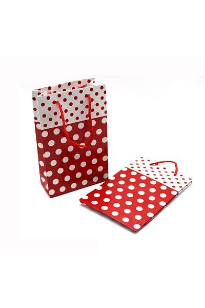 MODA 10 Red Cardboard Bag - 12X17Cm, Score, Gift, 1 Piece