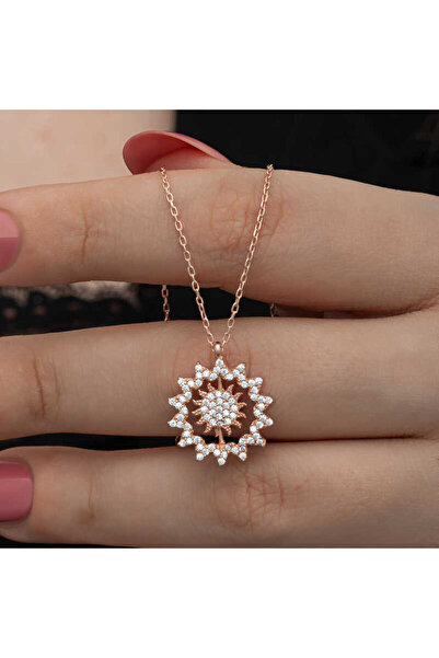 robotrend Silver Rose Sun Women's Necklace
