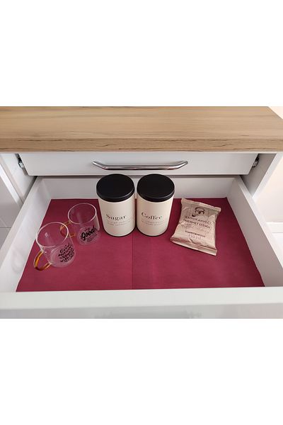 Perisfer Claret Red 3m Adhesive Practical Check Opener - Closet Organizer and Refrigerator Shelf Cover Non-Slip Anti-Slip