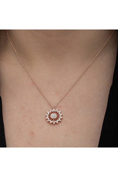 robotrend Silver Rose Sun Women's Necklace