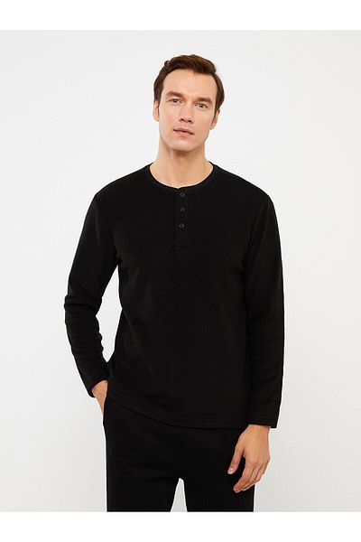LC Waikiki Lw - Ανδρικές πιτζάμες με μακρυμάνικο φλις λαιμόκοψη