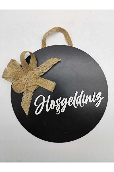 OYART&DESIGN Hoşgeldiniz Siyah Dekoratif Kapı Süsü