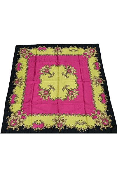 TikiTonki Etnik Çiçek Desenli Klasik Kare Kesim Eşarp - 90x90
