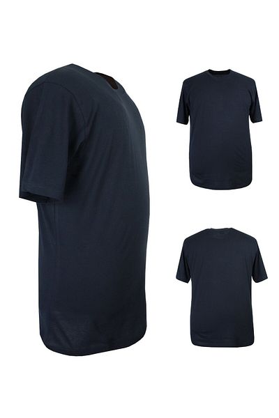 marufshop Ανδρικό μπλουζάκι με μονό λαιμόκοψη, κατάλληλο για άντρες 72 κιλά-200 κιλά, μπλε ναυτικό