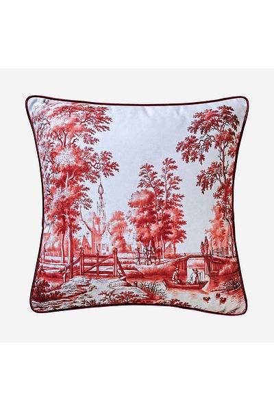 CHIARA ALESSI Romance Red Velvet Decorative Pillow 43X43 cm