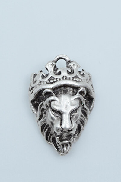 Had Safha Aslan Kral Gümüş Kaplama Kolye Ucu kod 1272
