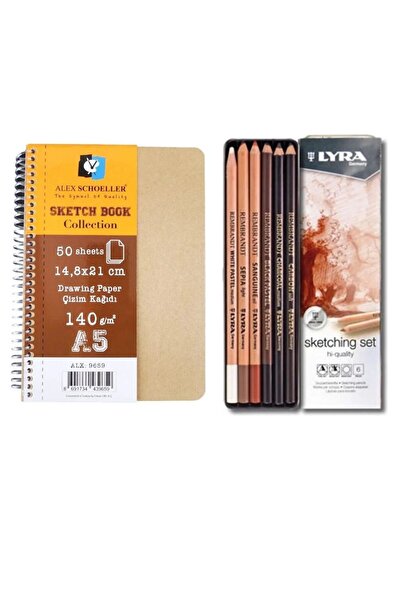 Alex Schoeller Sketch Book Drawing Paper Eskiz Defteri 140gr A5 50yp Spiralli...