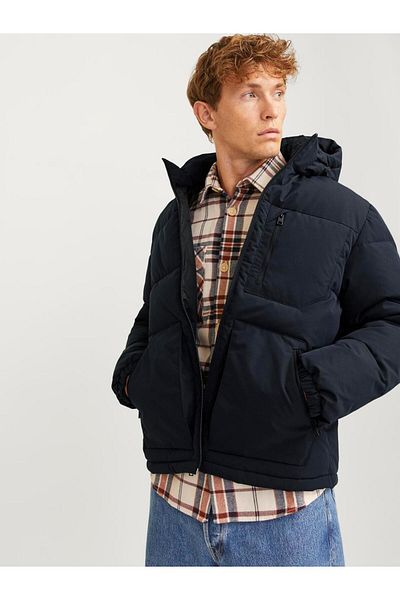 Jack & Jones JJEOTTO Пухено яке SN - Тъмно синьо
