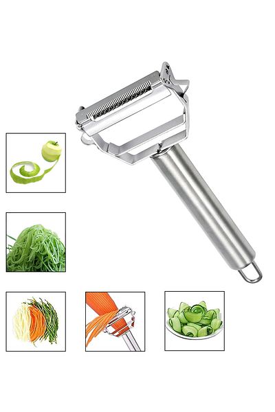 tafce Multi-Purpose Julienne Peeler Fruit Vegetable Peeler Cucumber Zucchini Carrot Apple Peeler Dual Function