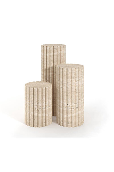 MIARIK DESIGN Traverten Mermer Delılahyan Sehpa , Masa , Orta Sehpa , Zigon