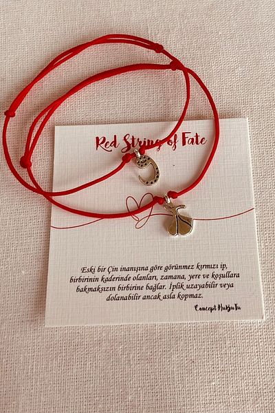 Concept HuBuTU Set of 2 Minimal Women's Men's Lover Couple Red Rope Bracelet