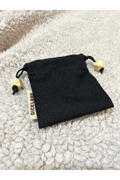 DiceLand Dnd Frp Standart Boy Siyah Renkli Lüks Takı Hediye Zar Saklama Kese