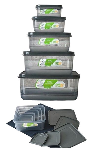 TOPTANFONİ 250Ml 500Ml 1Lt 1.7Lt 2.5Lt 10-Piece Storage Set Suitable for Microwave Oven and Freezer Use