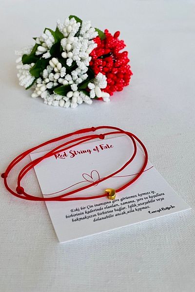 Concept HuBuTU Set of 2 Minimal Heart Figured Women's Men's Lover Couple Red Rope Bracelet