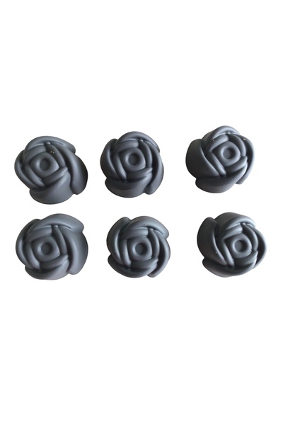 PİNK ROSE قالب كيك ورد صغير من السيليكون مكون من 12 قطعة من بايبي بيربل أنثراسيت، قالب مافن، قالب كب كيك 12 قطعة