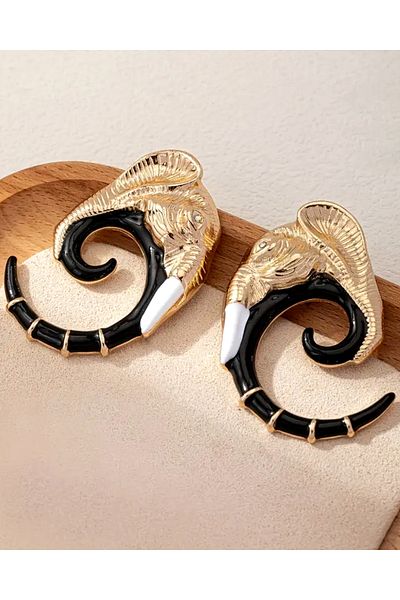 Pinty Design African Cut Elephant Earrings