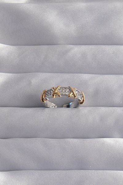 Skygo Silver Colored Brass Adjustable Ring with Zircon Stone - Tj-Byk3284