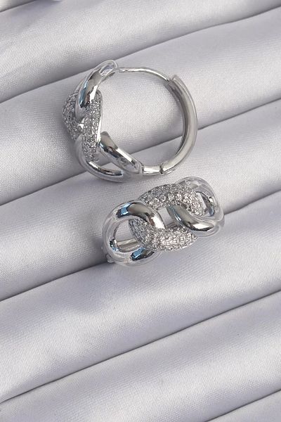 Skygo Brass Silver Color Zircon Stone Milky Way Earrings - Tj-Bkp9199