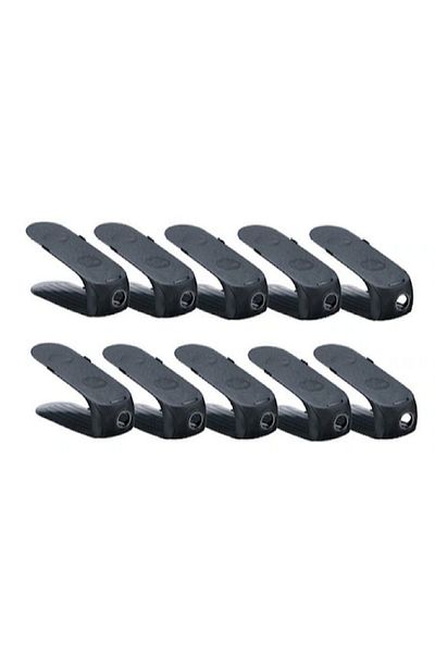 Gondol 10Pcs Shoe Ramp G-630 Black Shoe Organizer