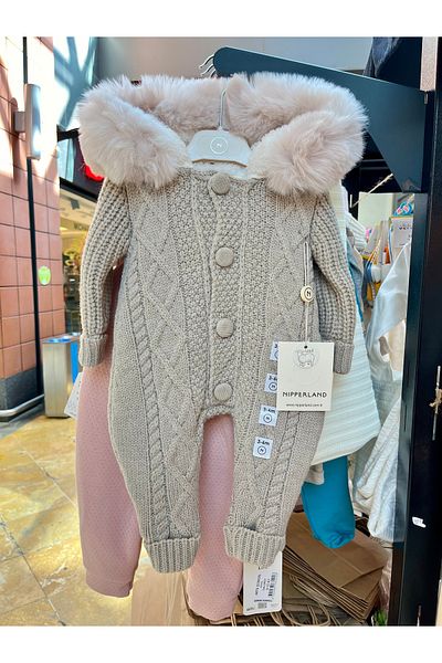 Nipperland Pink Fur Patterned Jumpsuit