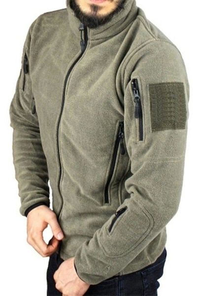 özmertaskerimalzeme Pánský vojenský fleecový kabát Tactical Fleece Khaki