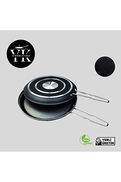 YıldırımKitchen سمكة مزدوجة، زلابية، مقلاة كريب 32 سم