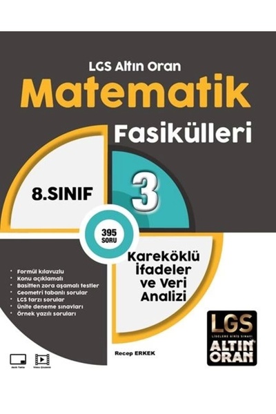 Borealis Yayıncılık ALTIN ORAN 8.SINIF MATEMATİK 3.FASİKÜL KAREKÖKLÜ İFADELER VE VERİ ANALİZİ *YENİ*