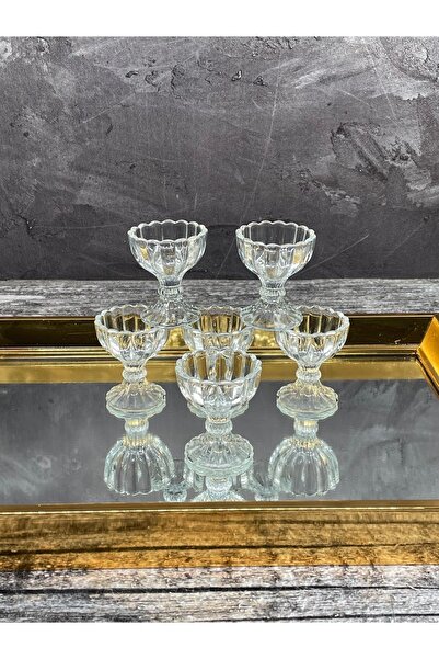 YzHome 6-Piece Leg Mini Crystal Glass Luxury Turkish Delight Bowl Coffee Side Presentation Bowl