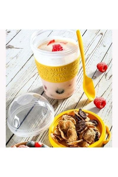 Angoravi Ice Cream Container with Spoon Yogurt Container with Spoon Practical Multi-Use Royaleks-Ap-9199