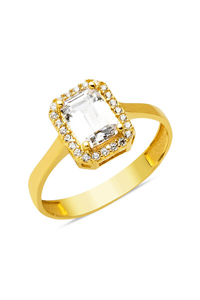 Bilezikci 14 Ayar Altın Baget Taşlı Yüzük