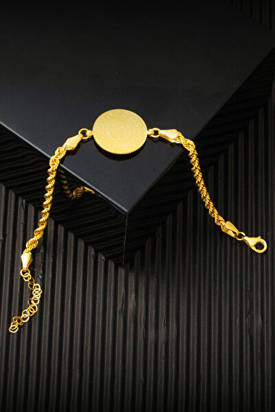 Bilezikci Burma Zincirli Çeyrek Altınlı Bileklik