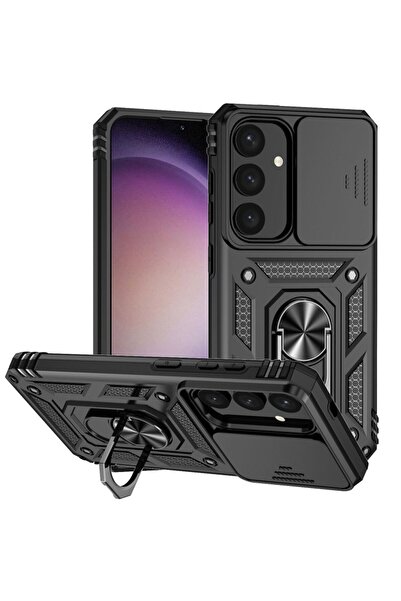 Rivor Samsung Galaxy S23 Uyumlu Kılıf Kamera Korumalı Sürgülü Yüzüklü Darbe E...