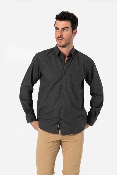 Brothers Ανδρικό πουκάμισο Comfort Fit Flannel - Μακρυμάνικο, Μονή Τσέπη, Smoked B01.242.529