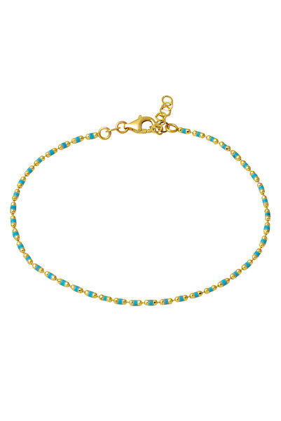 Bilezikci Turkuaz Mineli 14 Ayar Altın Bileklik