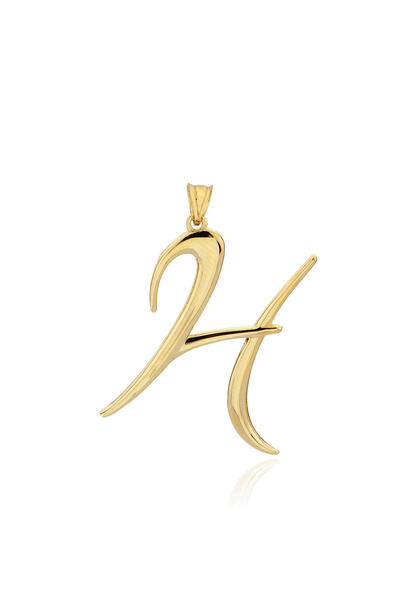 Bilezikci H Harfi Altın Kolye Ucu