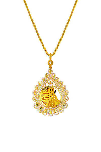 Bilezikci Damla Çerçeve Tuğralı Altın Kolye