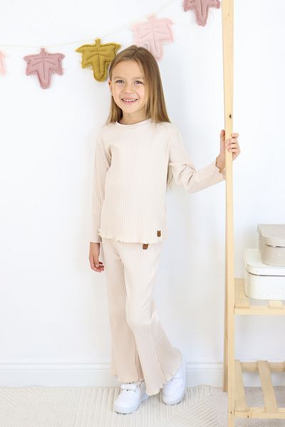 Harika KIDS Κοριτσίστικο σετ από βαμβακερό ύφασμα με ραβδώσεις