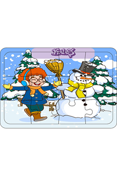 ASE DİZAYN Ahşap eğitici puzzle (yapboz) 12 parça 4 adet mevsimler