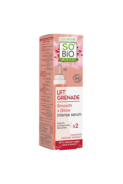 So'Bio Etic Lift Grenade Smooth Glow Intense Serum Organik Nar Özlü Aydınlatıcı Cilt Serumu 30 ml