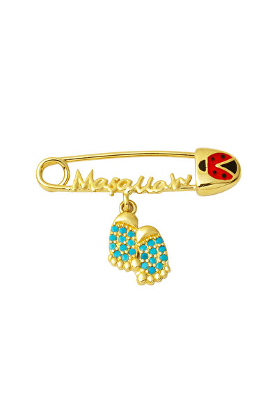 Bilezikci Bebek Ayakları & Maşallah Altın Çengelli İğne