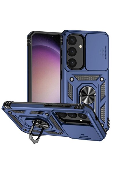 Rivor Samsung Galaxy S23 Uyumlu Kılıf Kamera Korumalı Sürgülü Yüzüklü Darbe E...