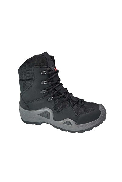 LIGHTINGHM Askeri Kamp Taktikal Siyah Fermuarlı Outdoor Suni Deri Taktik Kışlık Bot