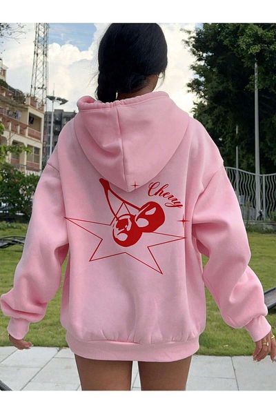 MODARİCH Φούτερ με κουκούλα με κουκούλα σε ροζ Cherry Star
